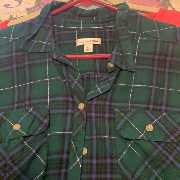 Croft & Barrow Button plaid shirt, xl - Picture 3 of 9